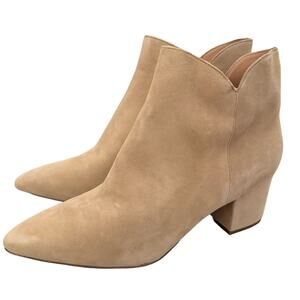 COLE HAAN NEW CAMEL SUEDE BOOTIES BOOTS MINIMAL CLASSIC 10B LUXURY VERSATILE